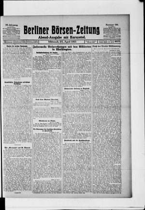 Berliner Börsen-Zeitung vom 27.04.1921