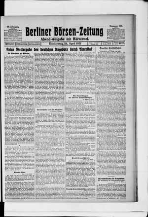 Berliner Börsen-Zeitung on Apr 28, 1921