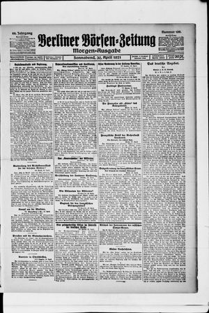 Berliner Börsen-Zeitung vom 30.04.1921