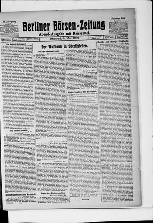 Berliner Börsen-Zeitung vom 04.05.1921