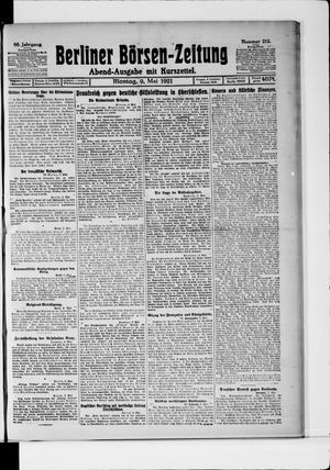 Berliner Börsen-Zeitung vom 09.05.1921