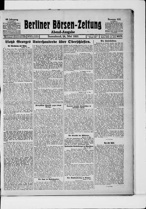 Berliner Börsen-Zeitung on May 14, 1921