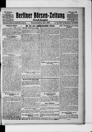 Berliner Börsen-Zeitung vom 04.06.1921
