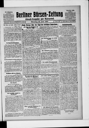 Berliner Börsen-Zeitung vom 21.06.1921