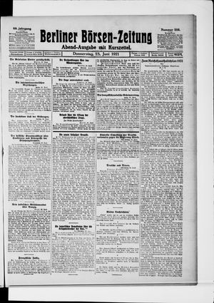Berliner Börsen-Zeitung vom 23.06.1921