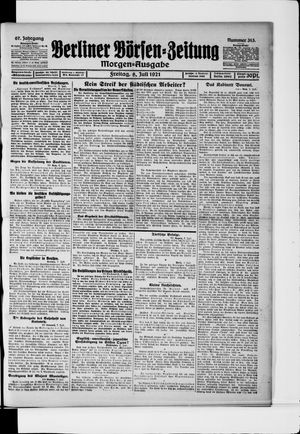 Berliner Börsen-Zeitung vom 08.07.1921