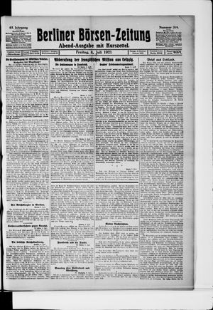 Berliner Börsen-Zeitung vom 08.07.1921