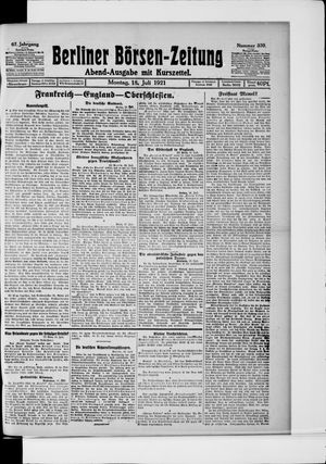 Berliner Börsen-Zeitung vom 18.07.1921