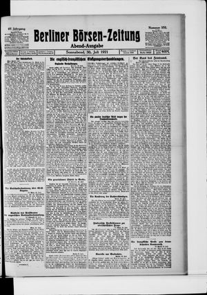 Berliner Börsen-Zeitung vom 30.07.1921