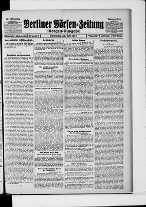 Berliner Börsen-Zeitung vom 31.07.1921