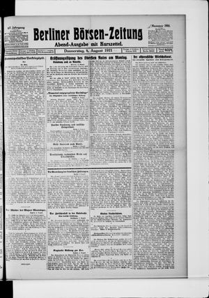 Berliner Börsen-Zeitung vom 04.08.1921