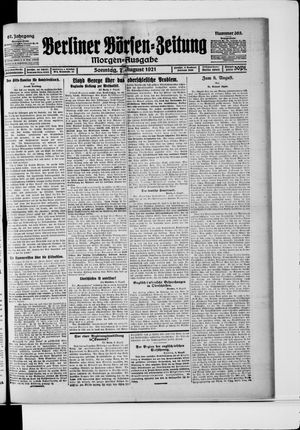 Berliner Börsen-Zeitung vom 07.08.1921