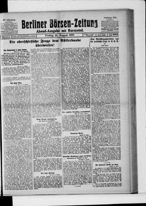 Berliner Börsen-Zeitung vom 12.08.1921