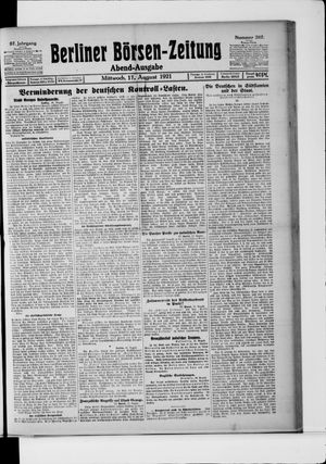 Berliner Börsen-Zeitung vom 17.08.1921