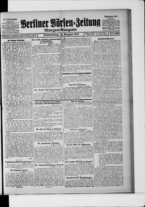 Berliner Börsen-Zeitung vom 18.08.1921