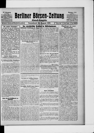 Berliner Börsen-Zeitung vom 20.08.1921
