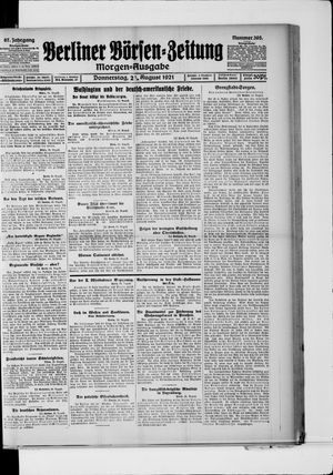 Berliner Börsen-Zeitung vom 25.08.1921