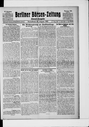 Berliner Börsen-Zeitung vom 27.08.1921