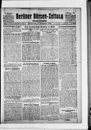 Berliner Börsen-Zeitung vom 08.09.1921