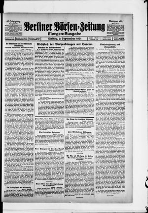 Berliner Börsen-Zeitung vom 09.09.1921