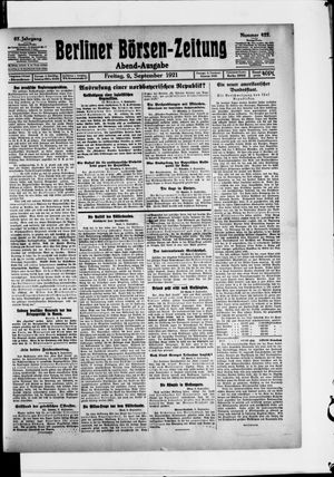 Berliner Börsen-Zeitung vom 09.09.1921
