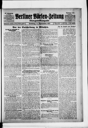 Berliner Börsen-Zeitung vom 11.09.1921