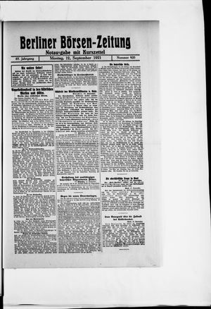 Berliner Börsen-Zeitung vom 12.09.1921