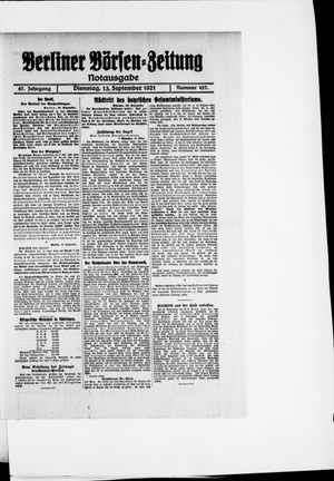 Berliner Börsen-Zeitung vom 13.09.1921