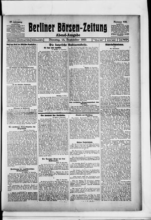 Berliner Börsen-Zeitung vom 13.09.1921
