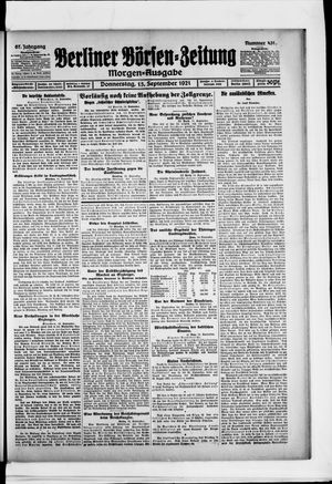 Berliner Börsen-Zeitung vom 15.09.1921