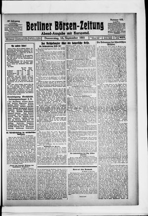 Berliner Börsen-Zeitung vom 15.09.1921
