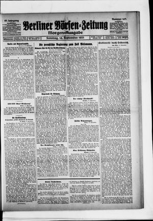 Berliner Börsen-Zeitung vom 18.09.1921