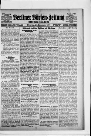 Berliner Börsen-Zeitung vom 20.09.1921