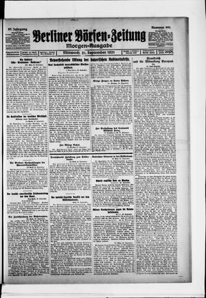 Berliner Börsen-Zeitung on Sep 21, 1921