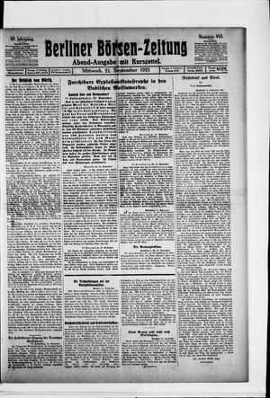 Berliner Börsen-Zeitung vom 21.09.1921