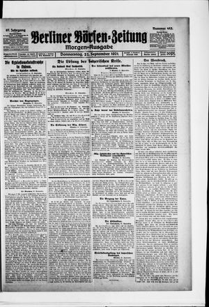 Berliner Börsen-Zeitung vom 22.09.1921