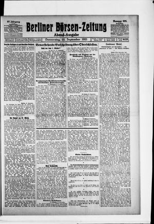 Berliner Börsen-Zeitung vom 22.09.1921