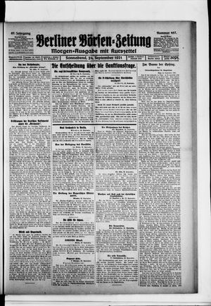 Berliner Börsen-Zeitung vom 24.09.1921