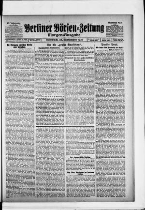 Berliner Börsen-Zeitung vom 28.09.1921