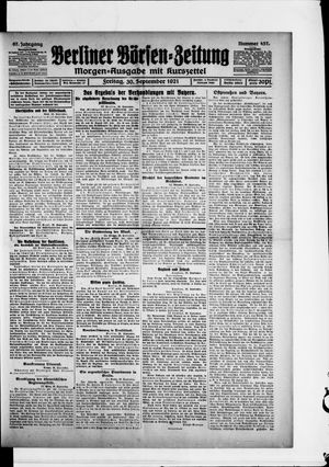 Berliner Börsen-Zeitung vom 30.09.1921
