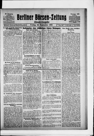 Berliner Börsen-Zeitung vom 30.09.1921