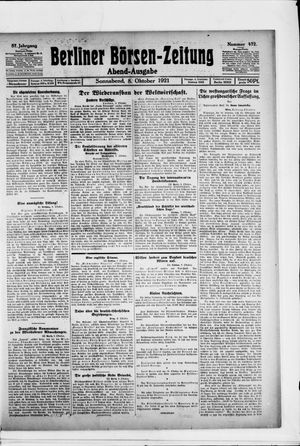 Berliner Börsen-Zeitung vom 08.10.1921