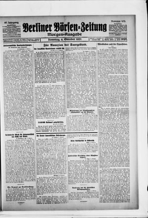 Berliner Börsen-Zeitung vom 09.10.1921