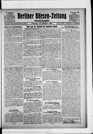 Berliner Börsen-Zeitung vom 11.10.1921