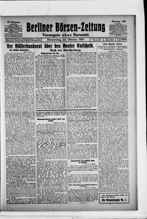 Berliner Börsen-Zeitung vom 13.10.1921