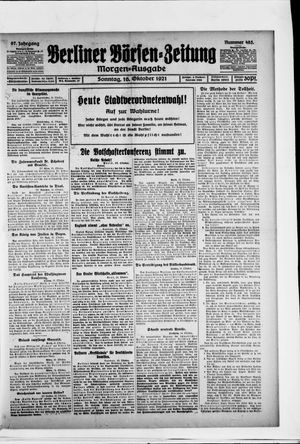 Berliner Börsen-Zeitung vom 16.10.1921