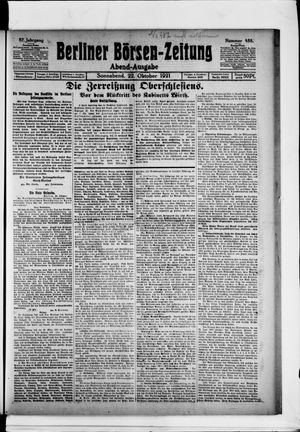 Berliner Börsen-Zeitung vom 22.10.1921