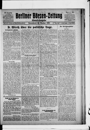 Berliner Börsen-Zeitung vom 29.10.1921