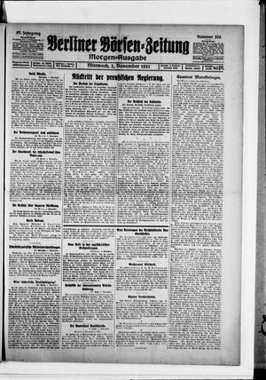 Berliner Börsen-Zeitung vom 02.11.1921