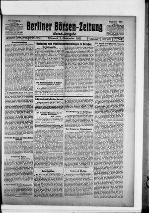 Berliner Börsen-Zeitung vom 02.11.1921